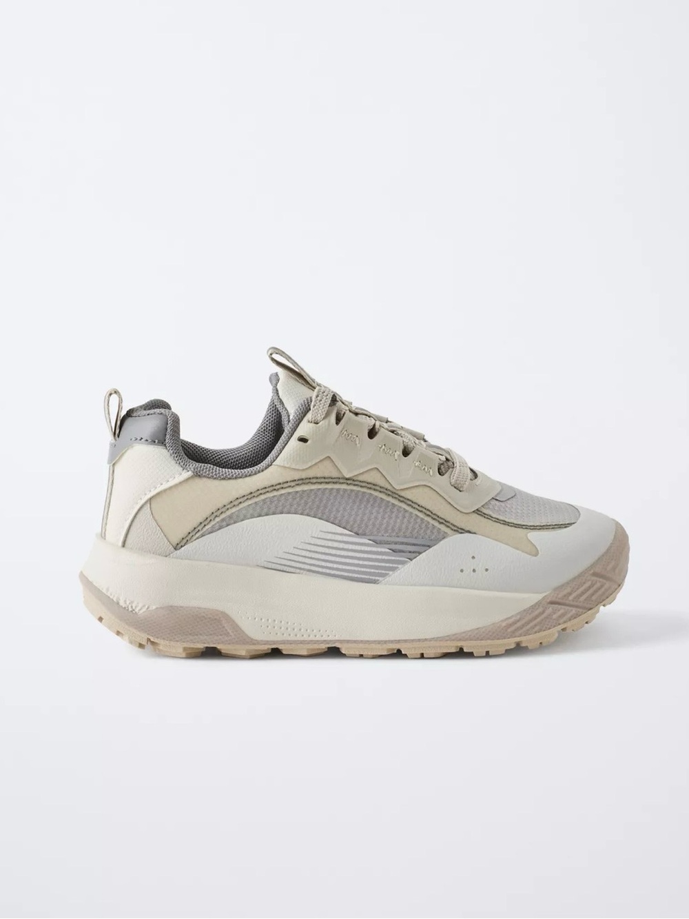 Zara Chunky Soled Beige and Gray Kids' Sneakers